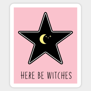 Here be Witches Sticker